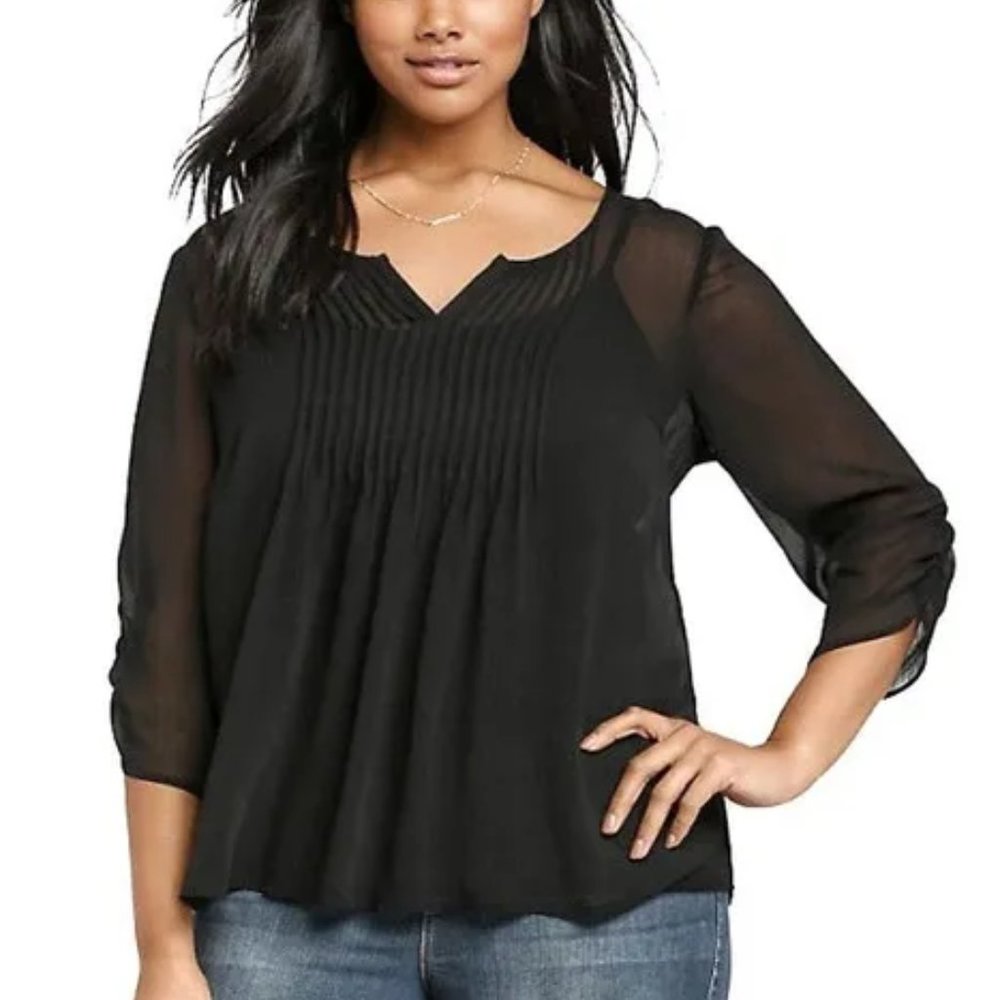 TORRID SHEER BLACK BLOUSE